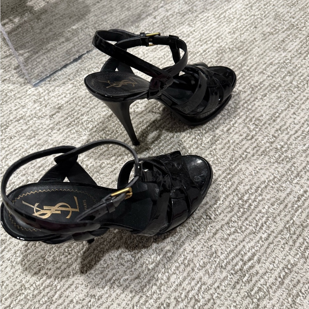 Yves Saint Laurent Black Patent Leather Tribute